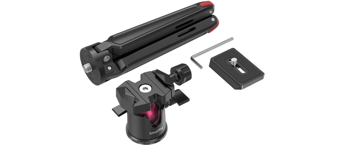 SmallRig BUT2664 Mini-Stativ – bis 23 cm, Traglast 2 kg, Kugelkopf, 3/8" – Schwarz