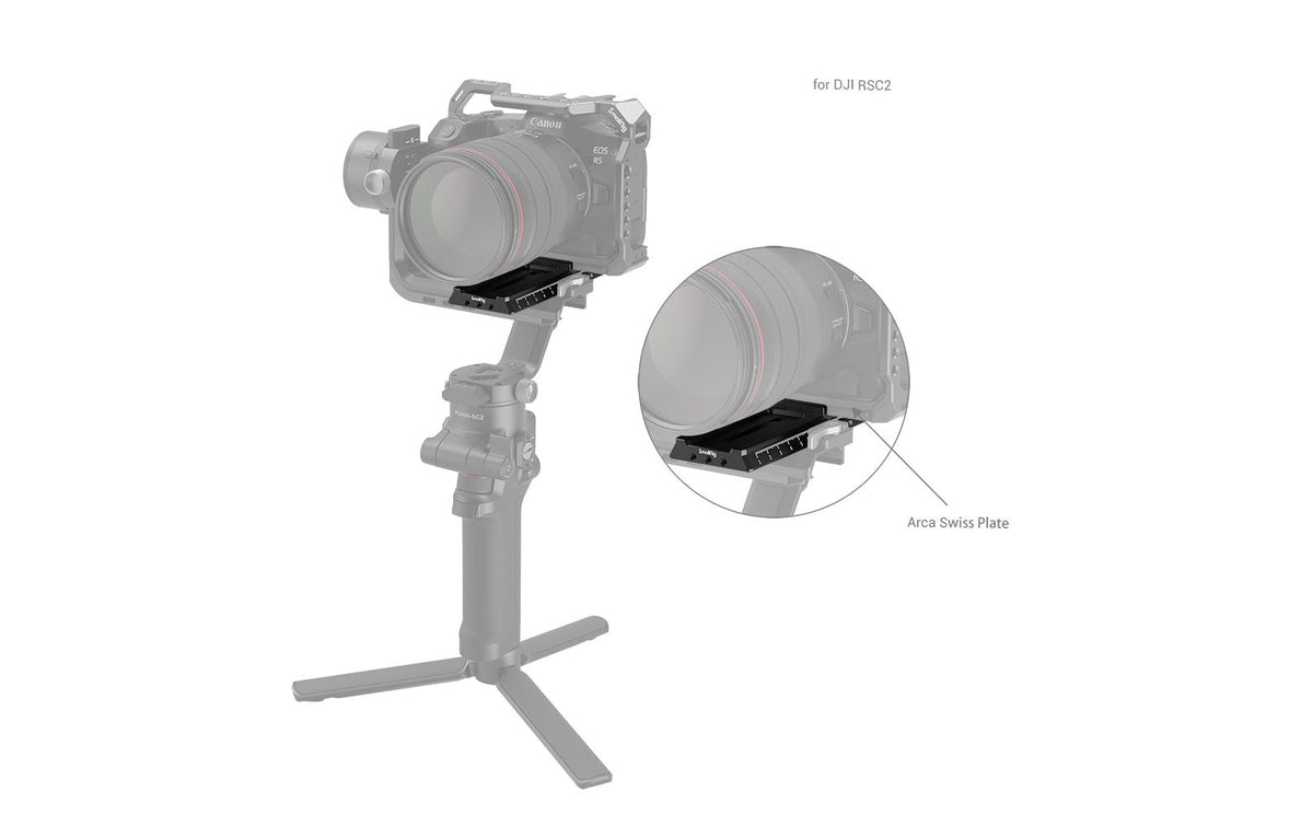 SmallRig 3061 Löseplatte (Arca-Swiss) – 140 × 15,8 × 49,5 mm – für DJI RS 2, RSC 2, Ronin-S und andere