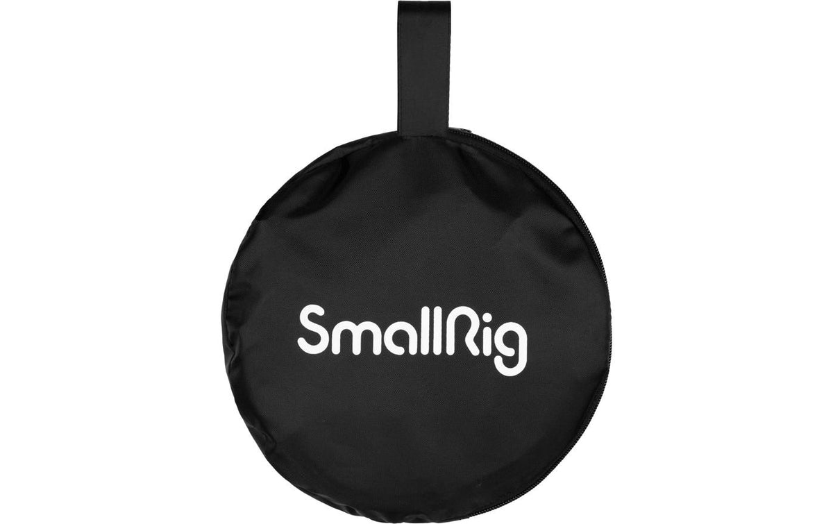 SmallRig 5-in-1 Faltreflektor 32 – rund, Aluminium – 107 × 77,5 × 27 mm, 96 g – Gold/Schwarz/Weiss