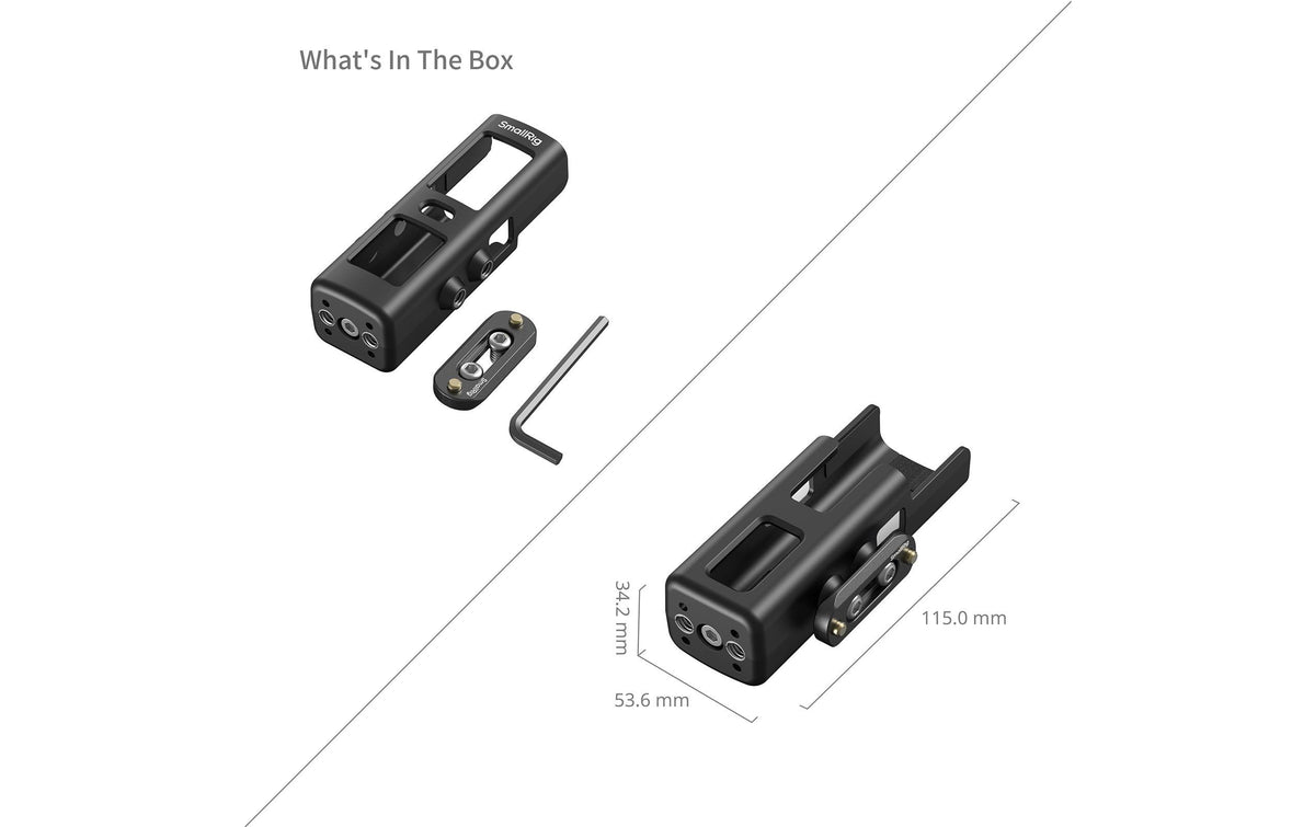 SmallRig 5117 Käfig – Aluminium, Schwarz – für DJI Osmo Pocket 3 – 53,6 × 34,2 × 115 mm – 1er-Pack