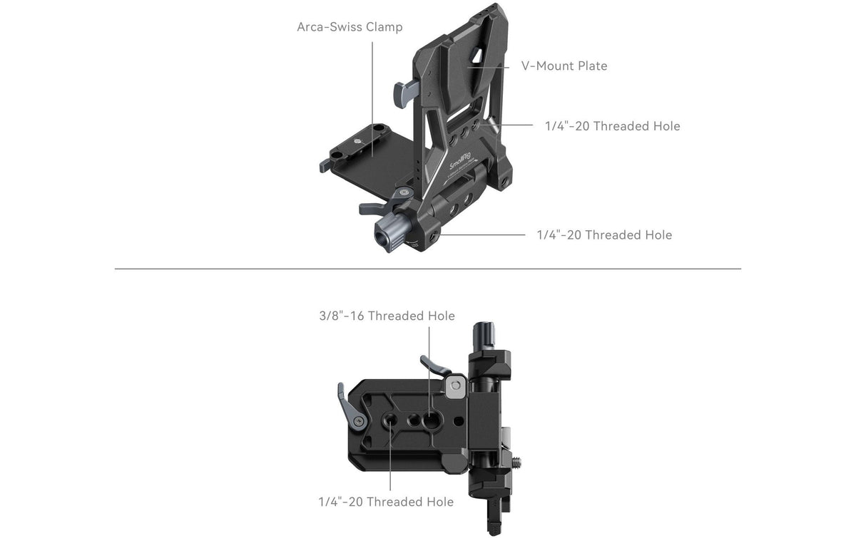 SmallRig 4505 V-Mount-Akkuplatte – Schnellfreigabe, Aluminium – für Sony, Canon, Panasonic u. a.