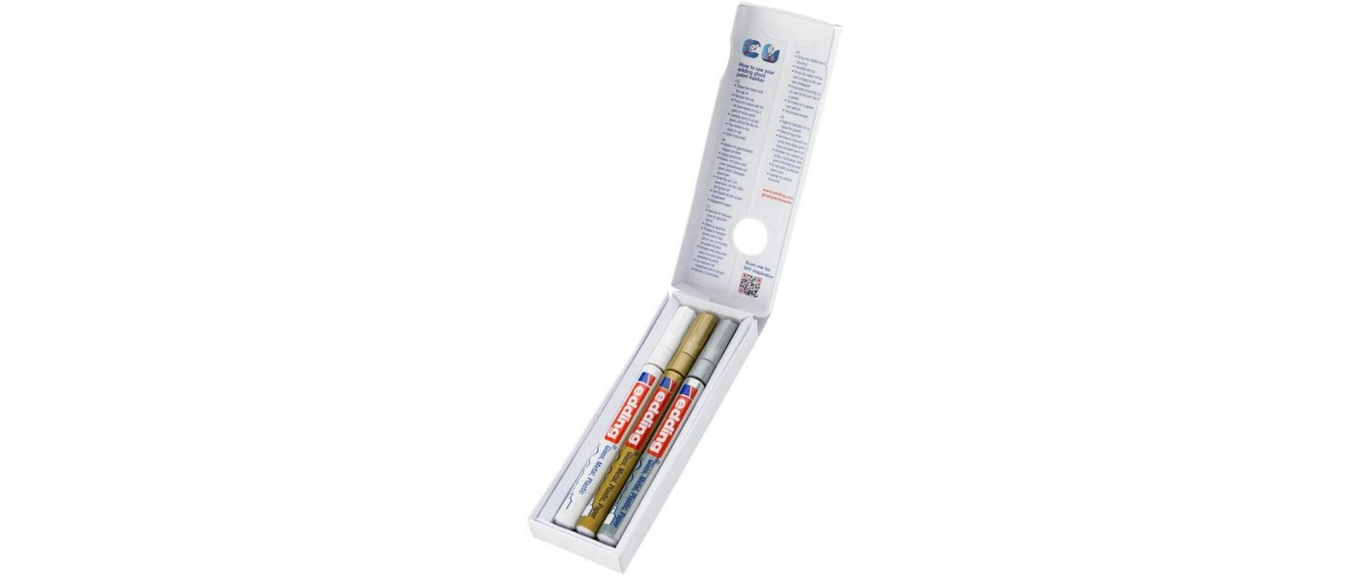 Edding 780 Paint Marker Metallic – Rundspitze 0,8 mm – 3er-Set (gold/silber/weiss)