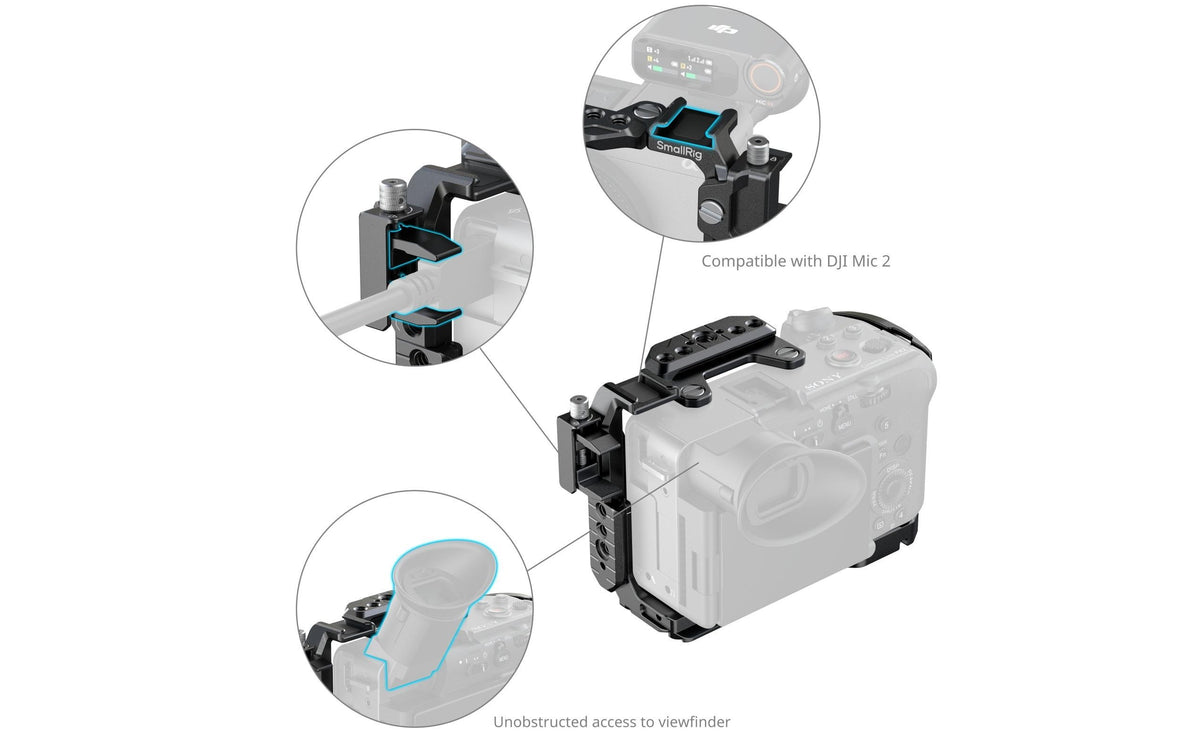 SmallRig 5587 Käfig – Aluminium, Edelstahl, 159,9 × 100,4 × 65,8 mm – für Sony FX2 – Schwarz