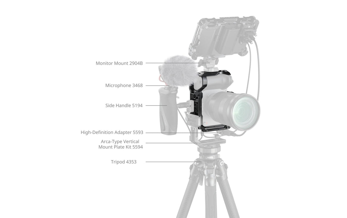SmallRig 5587 Käfig – Aluminium, Edelstahl, 159,9 × 100,4 × 65,8 mm – für Sony FX2 – Schwarz