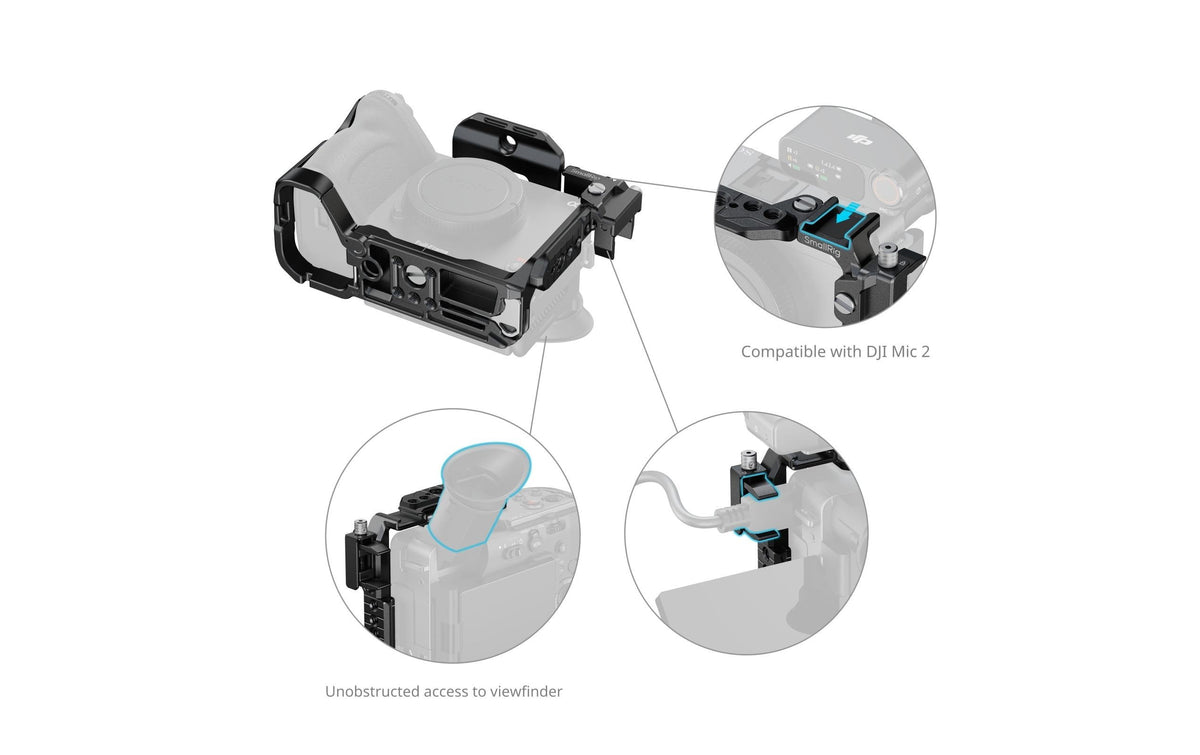 SmallRig 5588 Käfig – Aluminium, PU-Leder, Edelstahl – für Sony FX2 – Schwarz