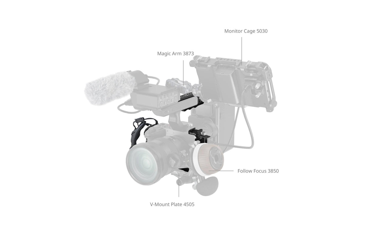 SmallRig 5588 Käfig – Aluminium, PU-Leder, Edelstahl – für Sony FX2 – Schwarz