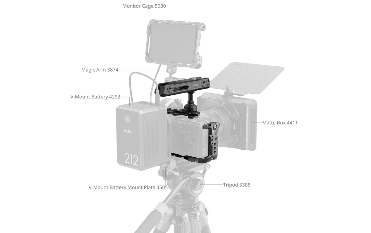 SmallRig 5589 Käfig – für Sony FX2 – Aluminium, Schwarz