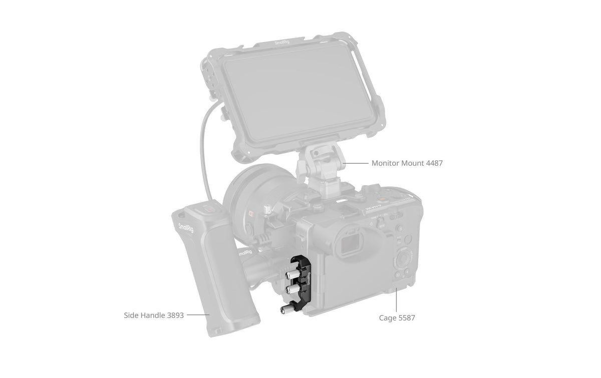 SmallRig 5592 Kabelklemme – Aluminium/Edelstahl, 54,5 × 25,2 × 28,5 mm – für Sony FX2-Cages