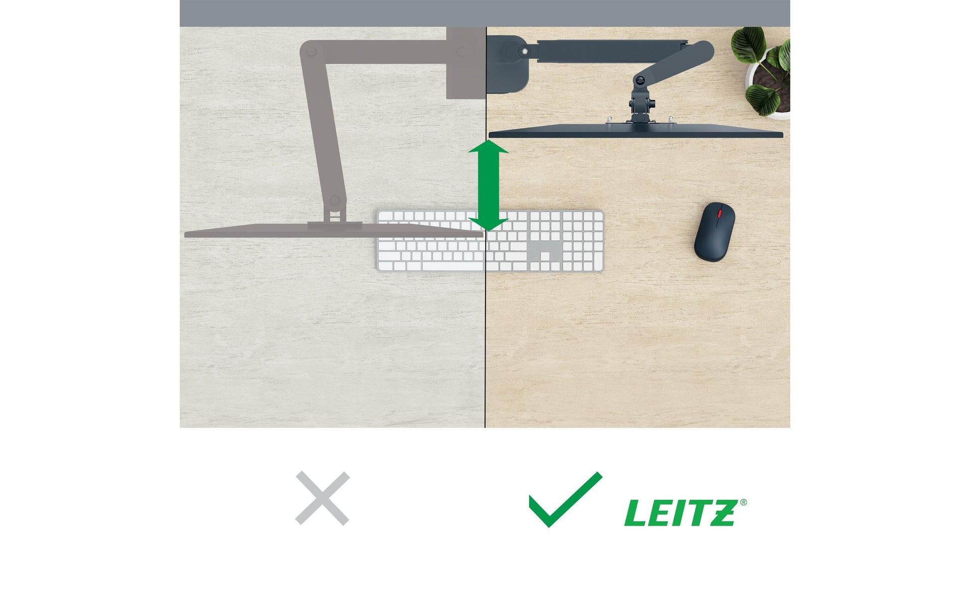 Leitz Ergo 65380089 – Monitorarm, Tischklemme/Tischdurchführung, bis 32", VESA 75 × 75/100 × 100 mm, 9 kg