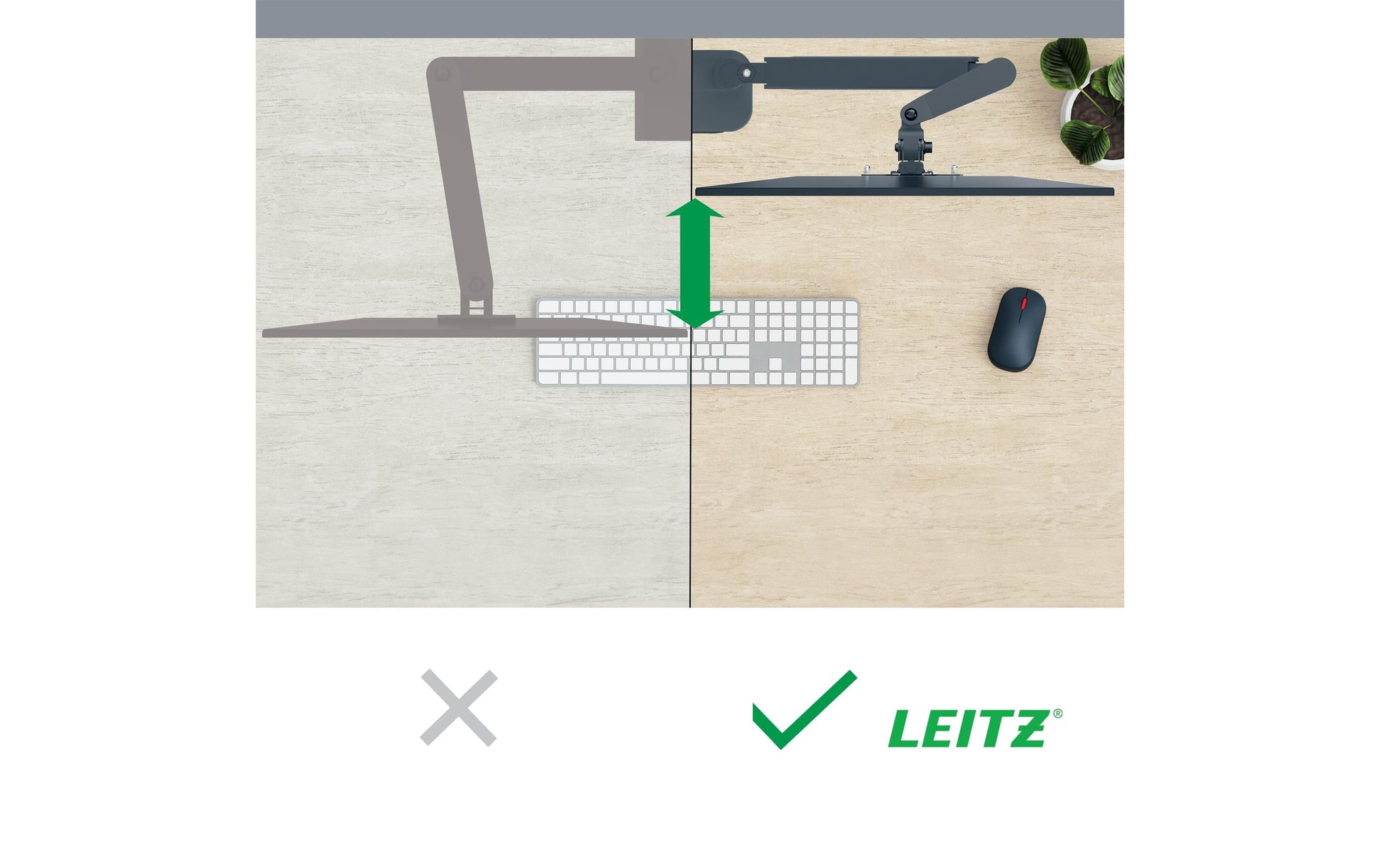 Leitz Ergo Single – Monitorarm Tischhalterung – 1 Monitor – 17–32" – VESA 100×100 mm – bis 9 kg/Monitor