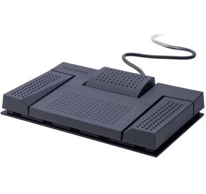 Om system Olympus RS-28N-BLK-E1 – Fusspedal, 3 Tasten, USB, Grau