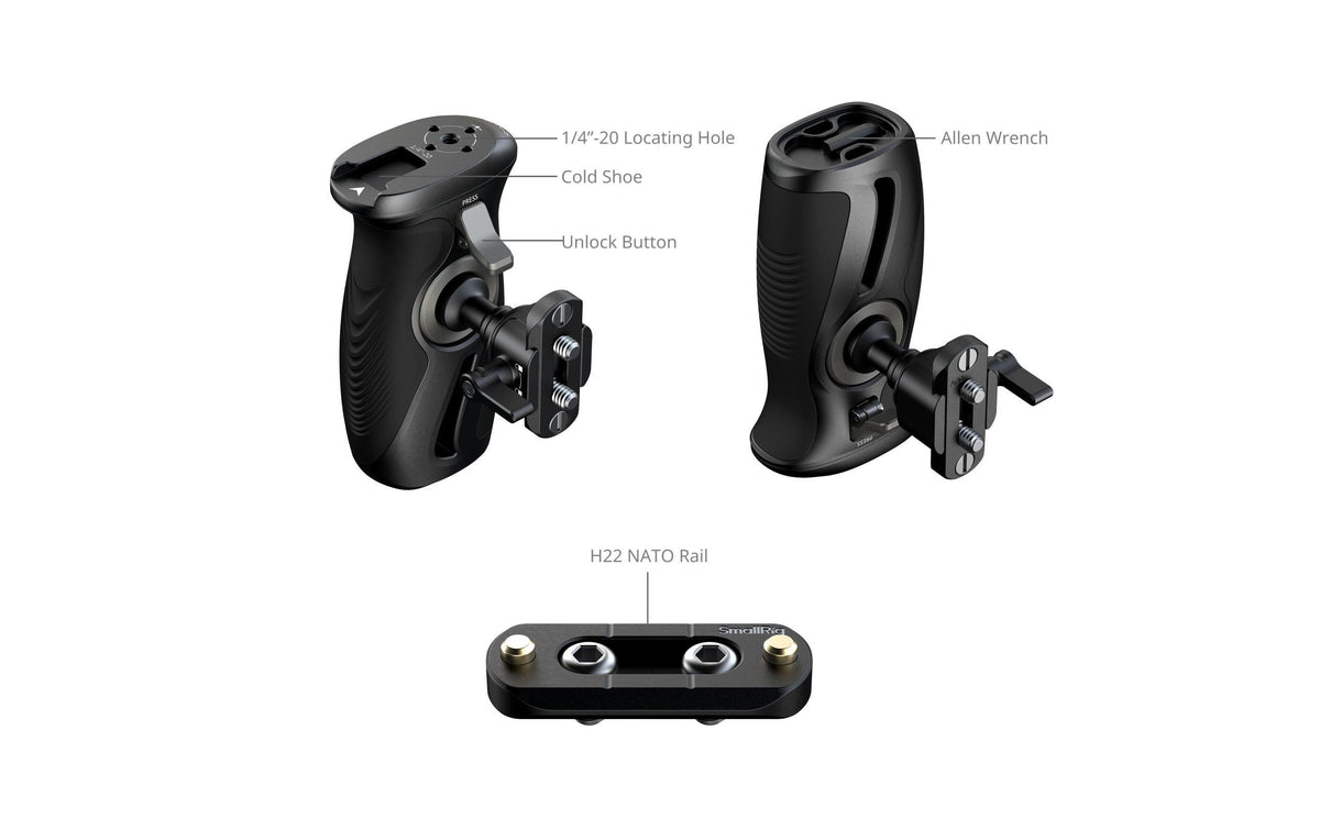 SmallRig Rotierender Seitengriff – rotierend, mit NATO-Klemme
