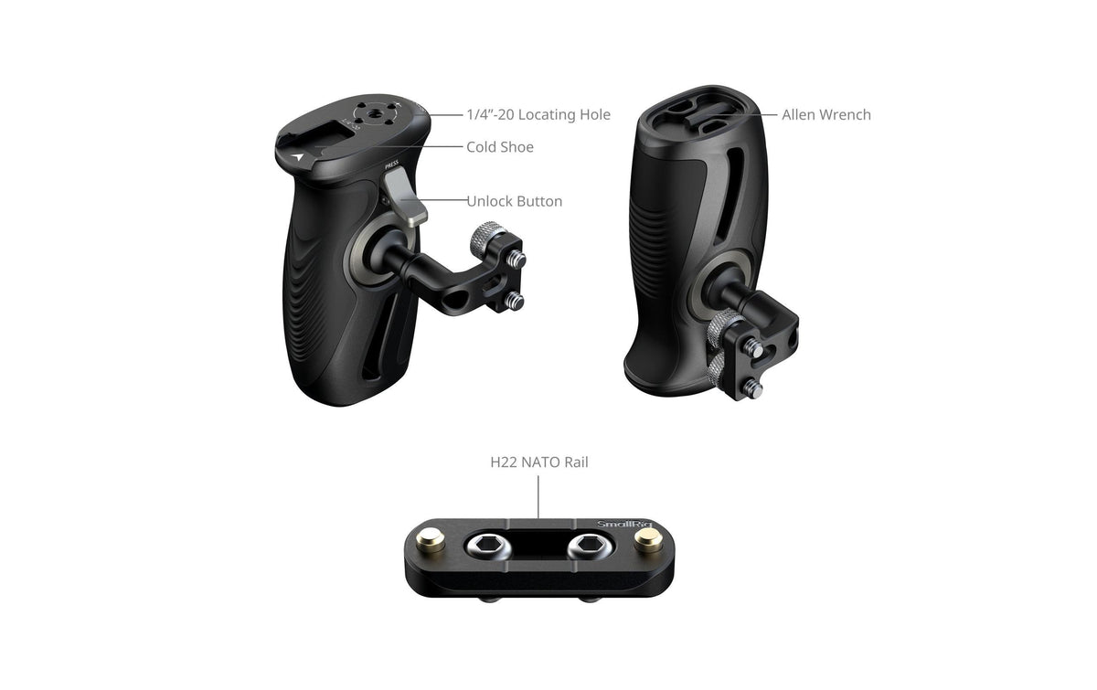 SmallRig Drehbarer Seitengriff – Halterung – mit 1/4-20 Schrauben