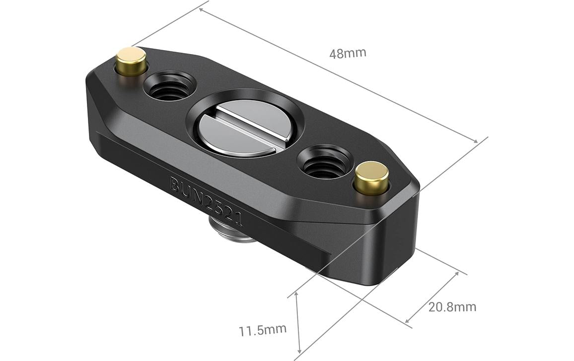 SmallRig BUN2521B Schiene – Aluminium, 20,8 × 11,5 × 48 mm, 3/8" Gewinde – Schwarz