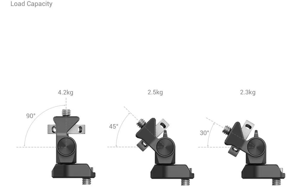 SmallRig 2904B Monitor-Halterung – 1,5 kg Traglast, 1/4"-20 Gewinde, Pivot 0–170°, 360° drehbar – Schwarz