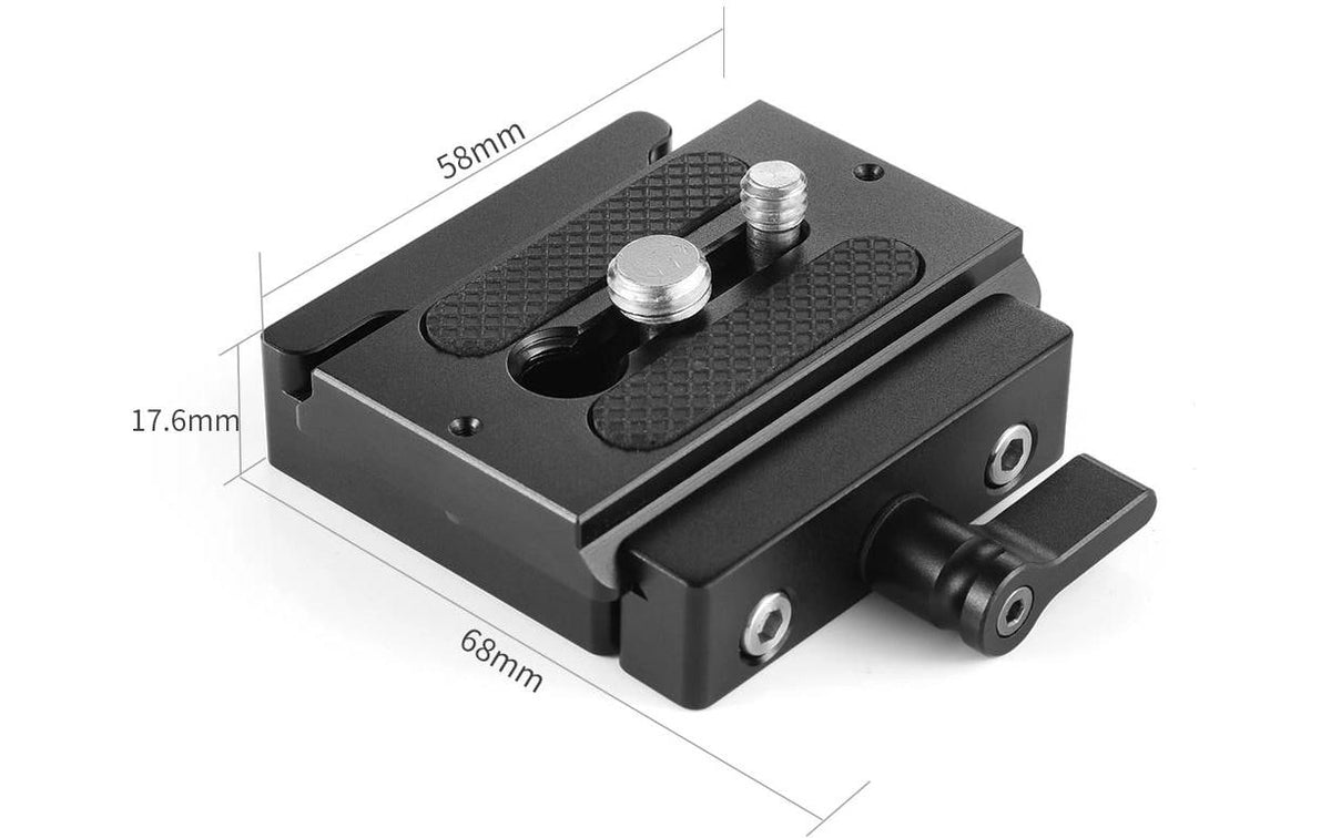 SmallRig DBC2280 Arca-Swiss Schnellwechselplatte – 1/4" & 3/8" – für Arca-Swiss – Aluminium, Schwarz