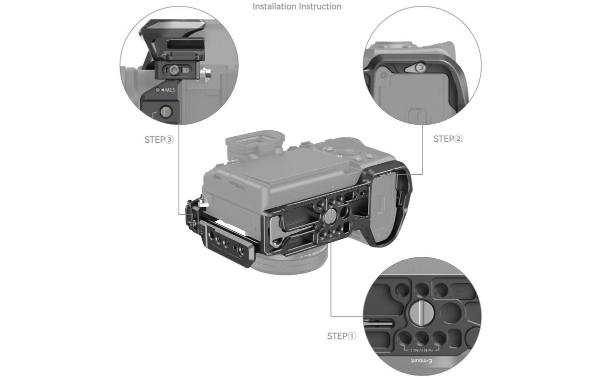 SmallRig Rhinoceros 3710 Kameracage-Kit – für Sony Alpha 7R V, Alpha 7 IV, Alpha 7S III – 1/4"+3/8"-Gewinde