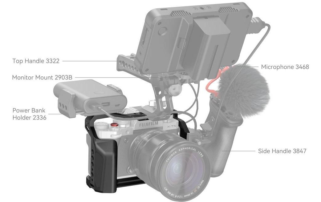 SmallRig Multifunktionaler Kamera-Cage – für FUJIFILM X-T5 – Schwarz