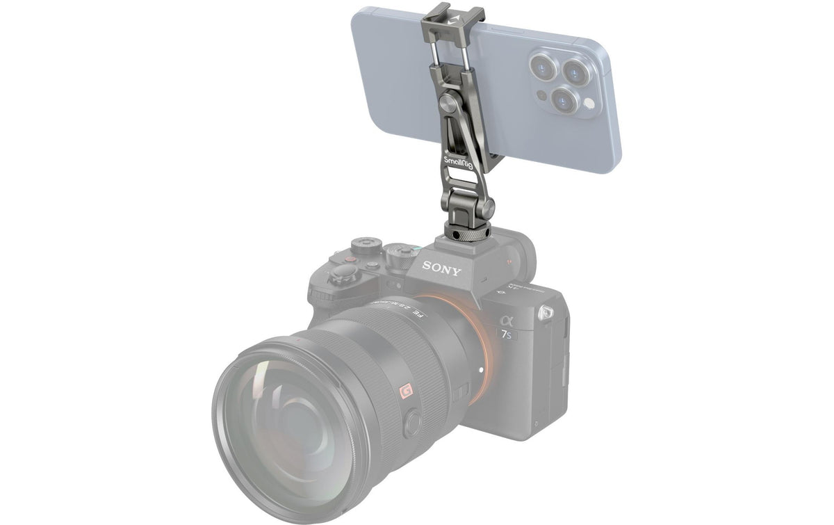 SmallRig Universal Metall Smartphone Halter – Foto-/Video-Griff – 1/4"-Gewinde, drehbar 360° – Schwarz