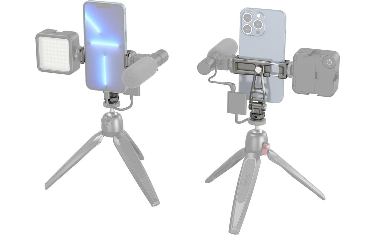 SmallRig Universal Metall Smartphone Halter – Foto-/Video-Griff – 1/4"-Gewinde, drehbar 360° – Schwarz