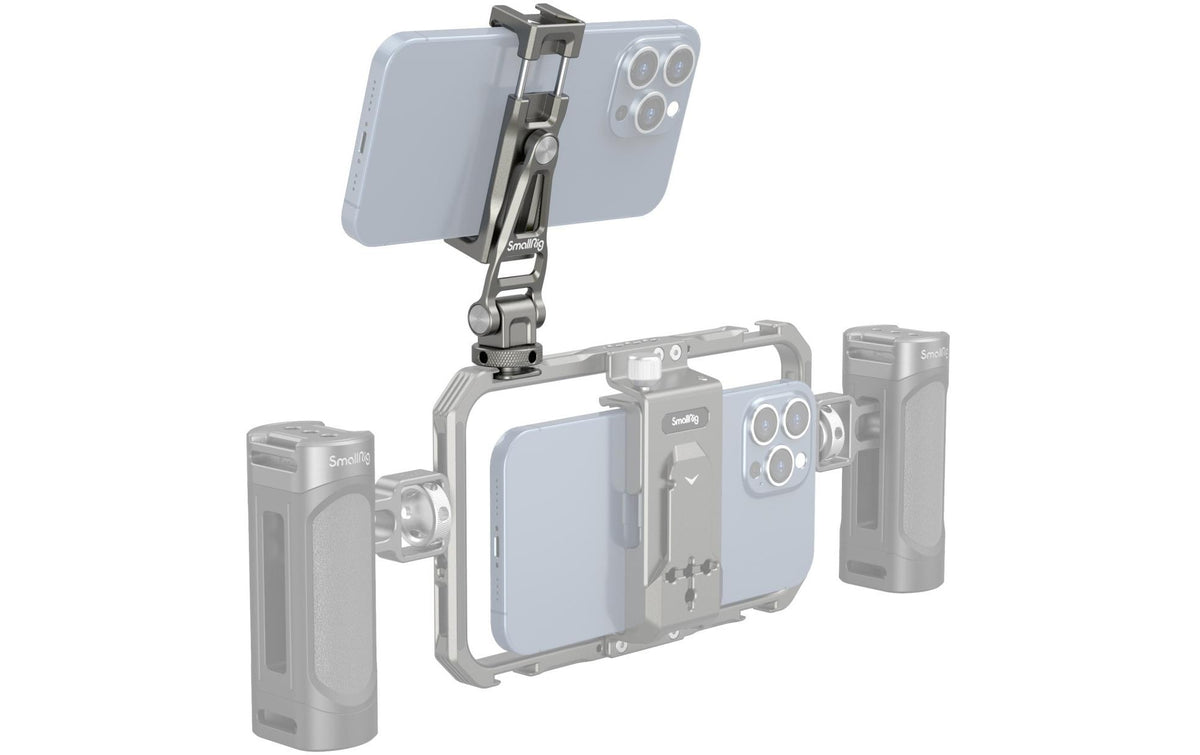 SmallRig Universal Metall Smartphone Halter – Foto-/Video-Griff – 1/4"-Gewinde, drehbar 360° – Schwarz