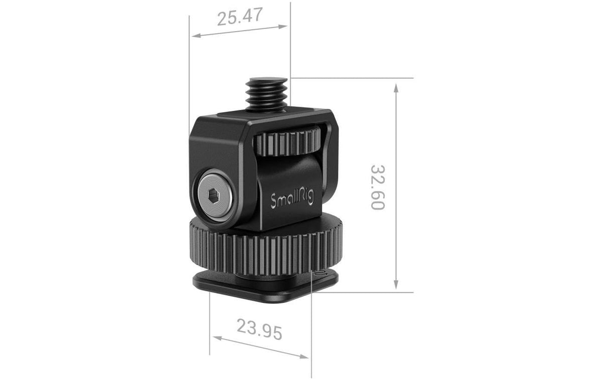 SmallRig 3577 Zubehörschuh-Befestigung – für Universal – 1/4-20" Gewinde – Traglast 0,25 kg – Schwarz