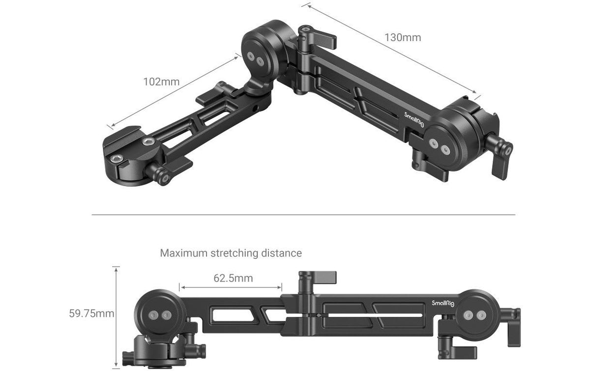 SmallRig MD3507 Erweiterungsarm – 1,5 kg Traglast, 1/4-20" Anschluss, 360° drehbar – Schwarz