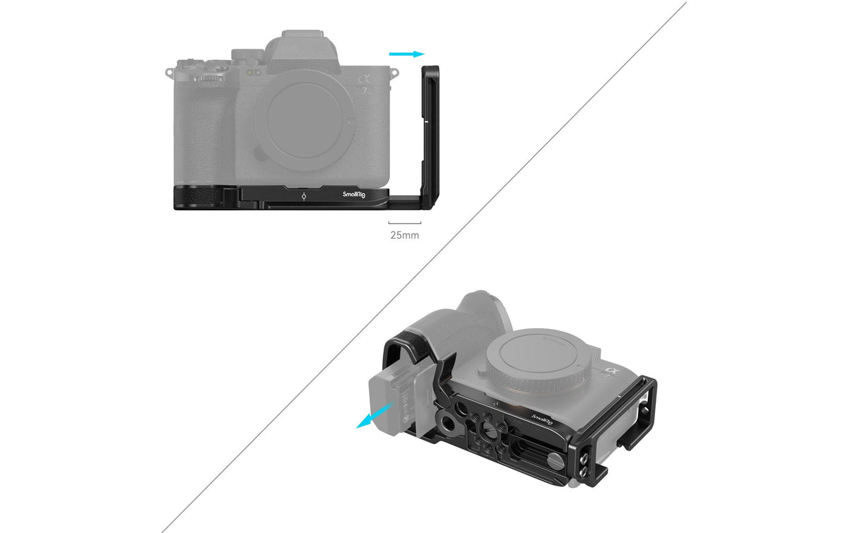 SmallRig 3660B L-Halterung – Aluminium, Leder – für Sony Alpha 7R V, Alpha 7 IV, Alpha 7S III und andere