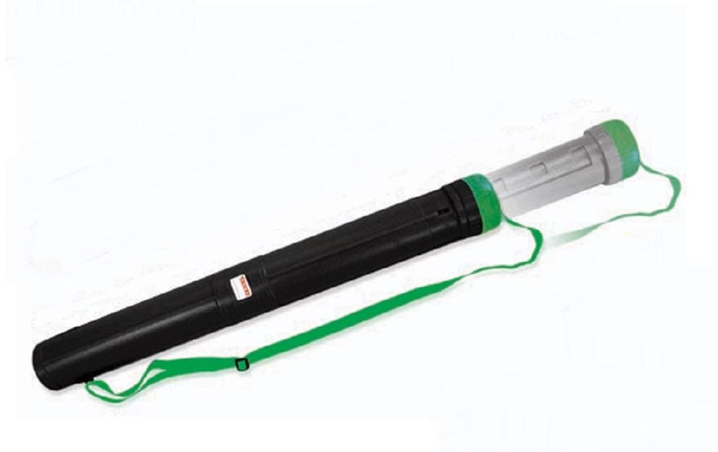 ARDA Zeichnungsrolle – Länge 70 cm, Durchmesser 7,5 cm, mit Deckel, mit Schultergurt, Schwarz/Grün, Kunststoff, 1 Stück