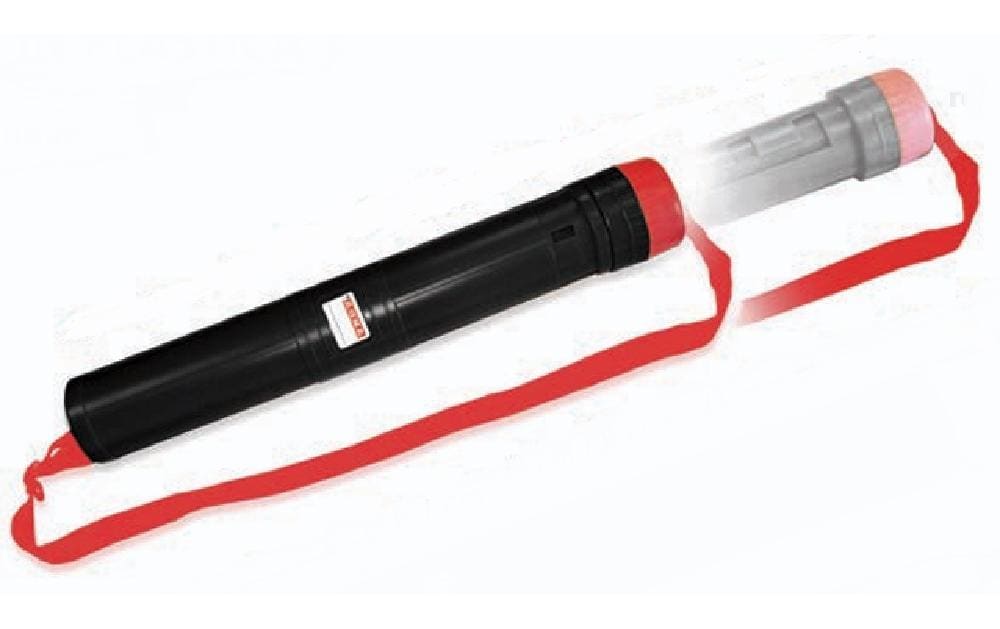 ARDA Zeichnungsrolle – Länge 40 cm, Durchmesser 5,5 cm, mit Deckel, Schultergurt, Schwarz/Rot, Kunststoff, 1 Stück