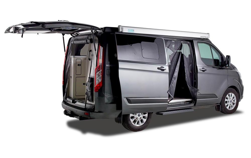 Van Quito – Schiebetür-Magnet – feinmaschig, rechts – für Ford Nugget/Custom – schwarz – Fiberglas