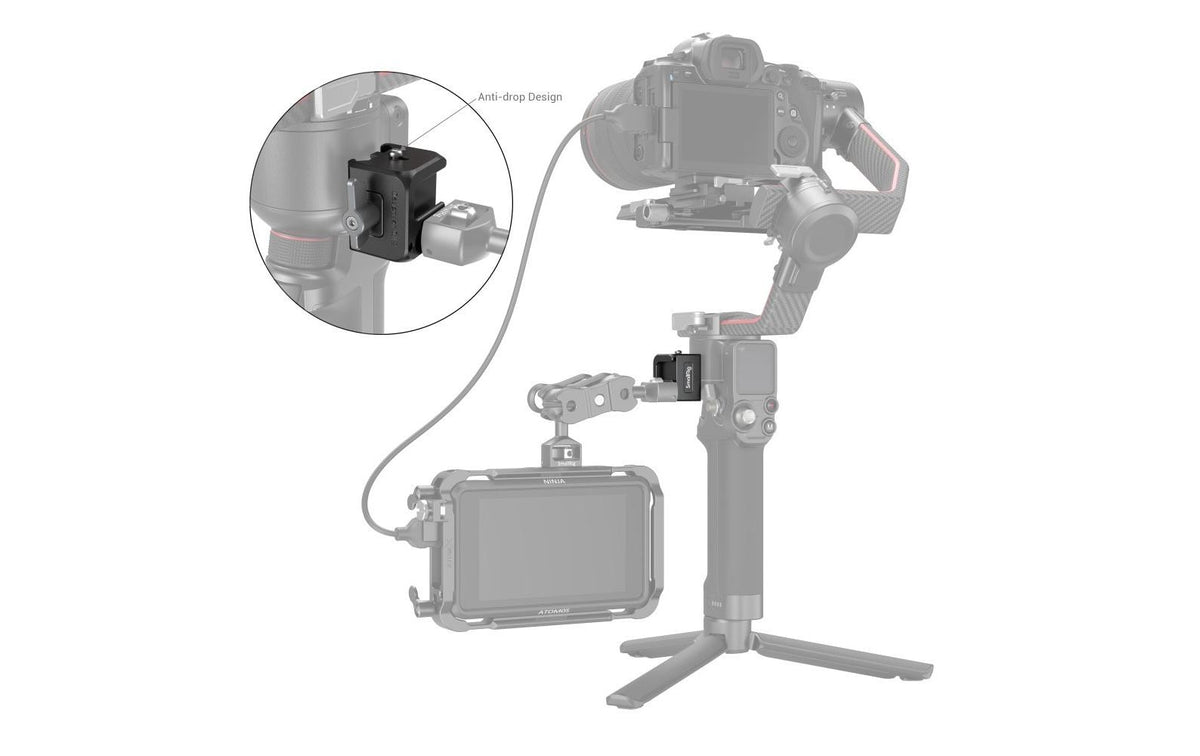 SmallRig Halterung 3025 – 33,5 × 38 × 25 mm – Aluminiumlegierung, Schwarz – für RS 3, RS 4, RS 2 und andere