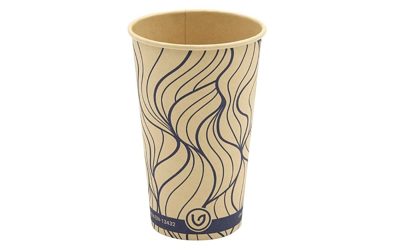 Verive Kaffeebecher, Bambusfaser, für Heiss- und Kaltgetränke – 4,7 dl, Blau/Natur – FSC – 50 Stk.