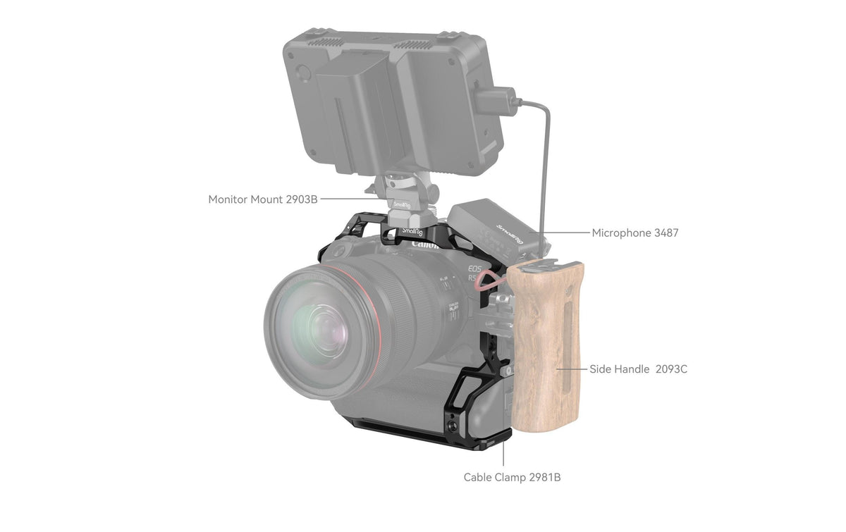 SmallRig 3464B Cage – 1/4" & 3/8" Gewinde – für Canon EOS R5, R6 Mark II, R5C und andere – Schwarz