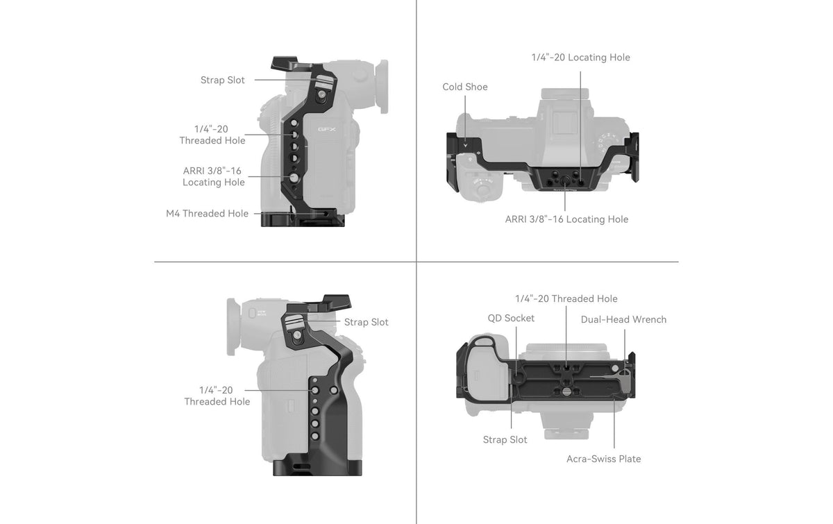 SmallRig 4201B Cage-Kit – für FUJIFILM GFX100 II – Schwarz