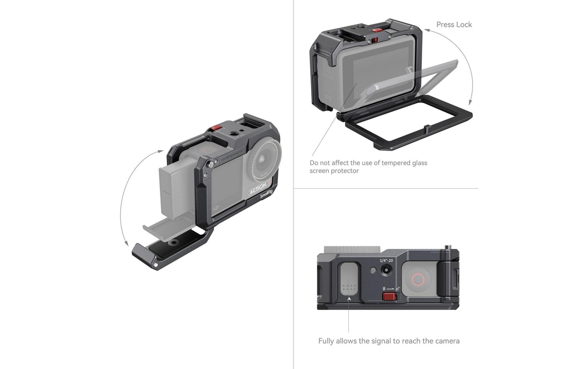 SmallRig Cage – für DJI Osmo Action 5 Pro, 4, 3 – Schwarz