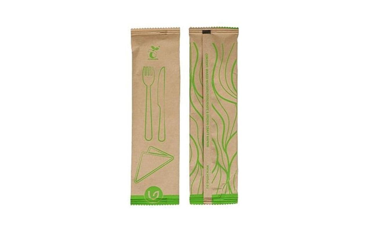 Verive Besteck-Set 3-teilig, Holz – OK compost INDUSTRIAL – 100 Stk.