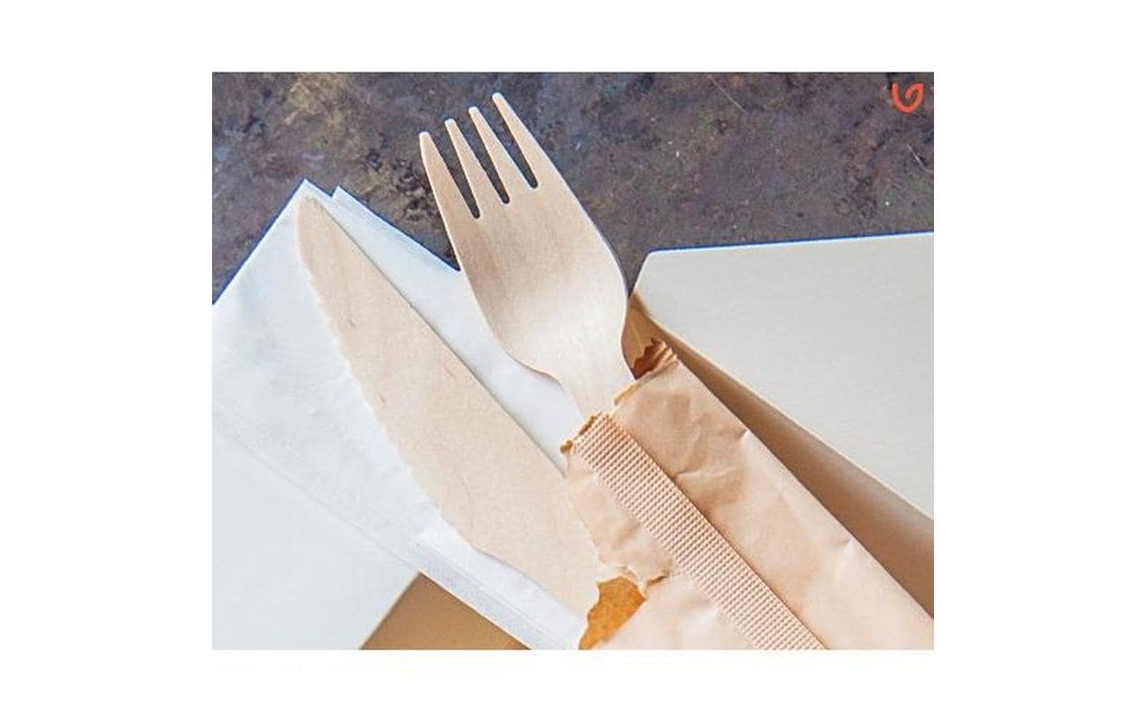 Verive Besteck-Set 3-teilig, Holz – OK compost INDUSTRIAL – 100 Stk.