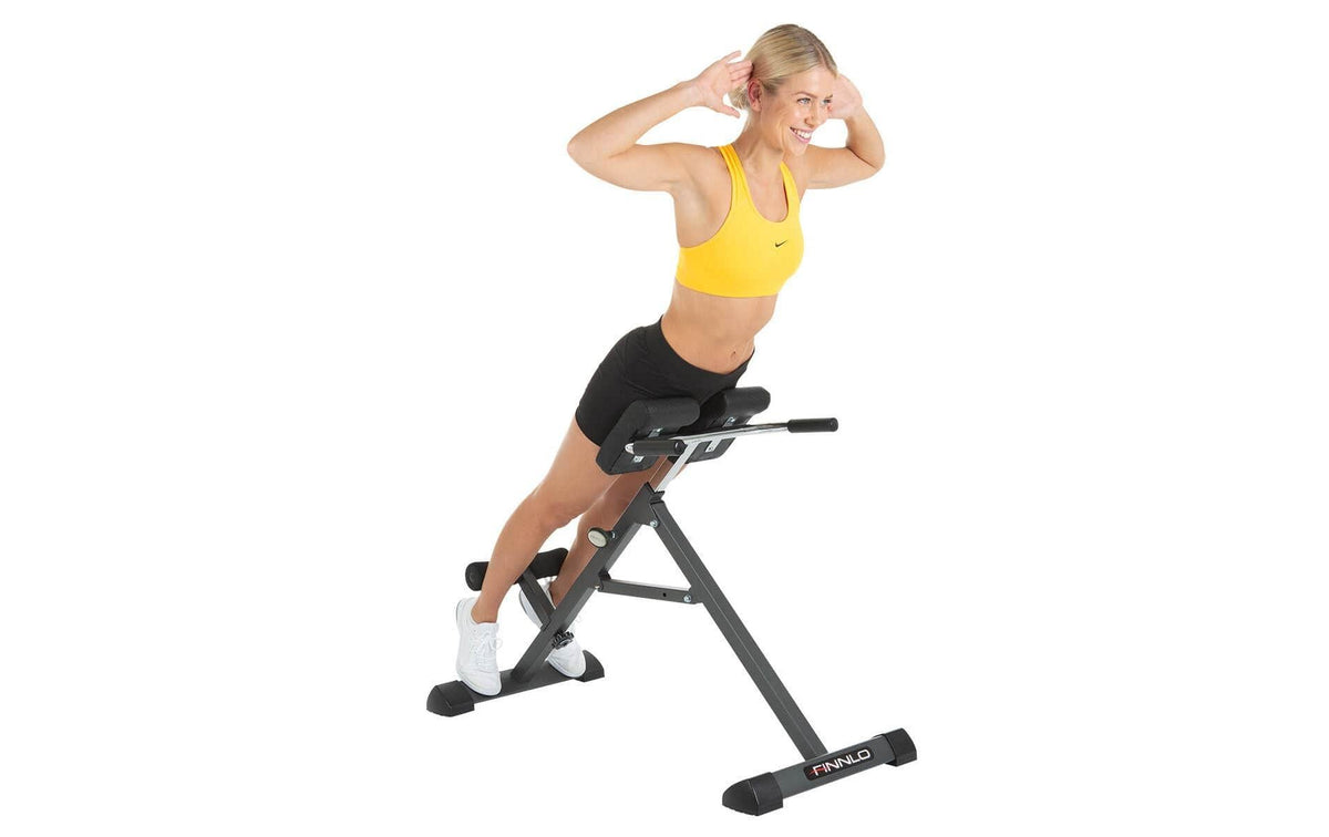 HAMMER FINNLO – Rückentrainer Tricon, 112 × 51 × 92 cm, 130 kg – Schwarz/Silber, Stahl