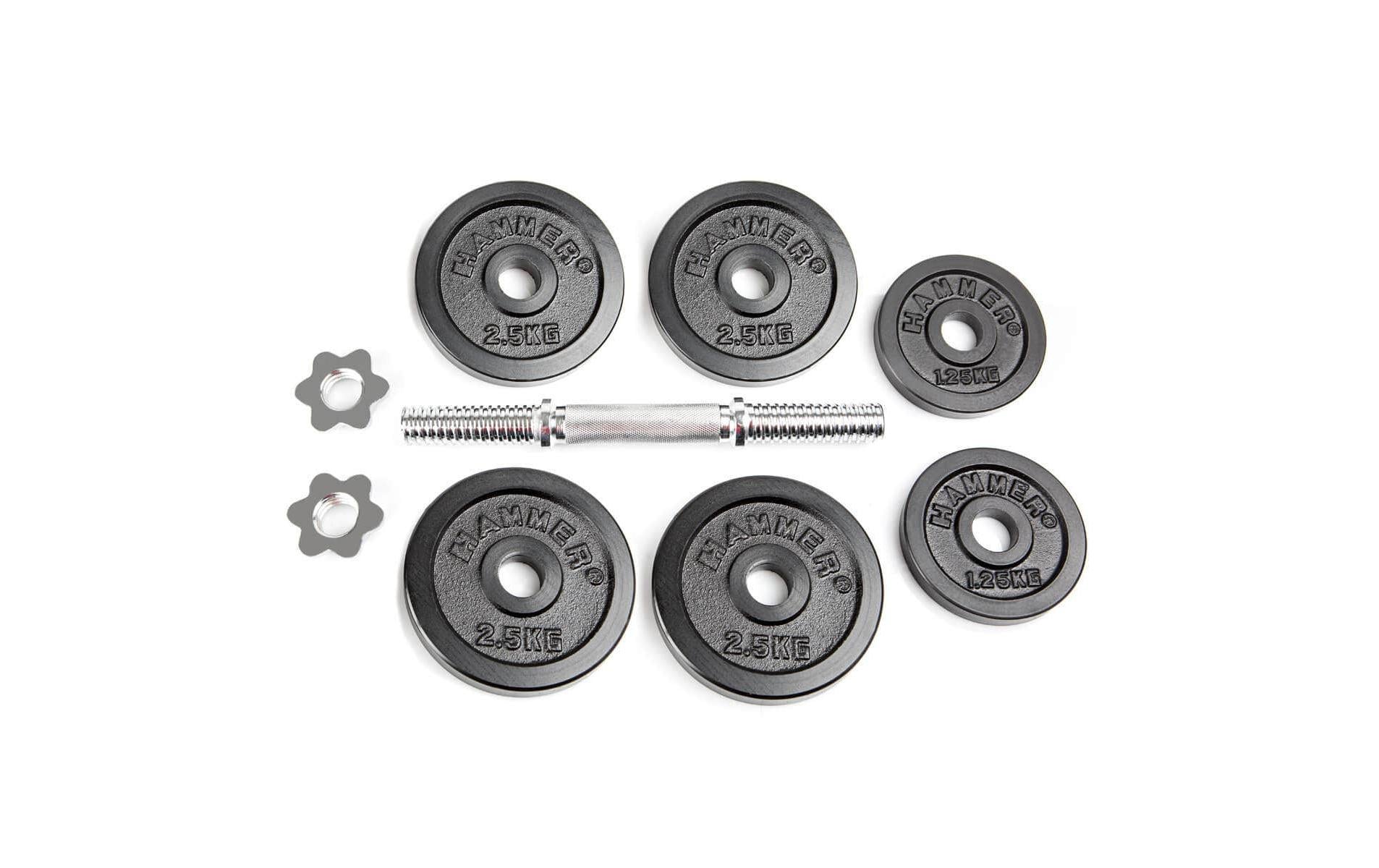 Hammer Kurzhantel-Set, 15 kg, Schwarz, Eisen/Gusseisen – 6-teiliges Set