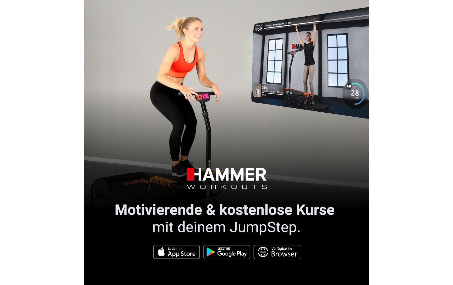 HAMMER Profi JumpStep Fitness-Trampolin – sechseckig – 133,0 × 139,0 × 139,0 cm – Belastbarkeit 150 kg
