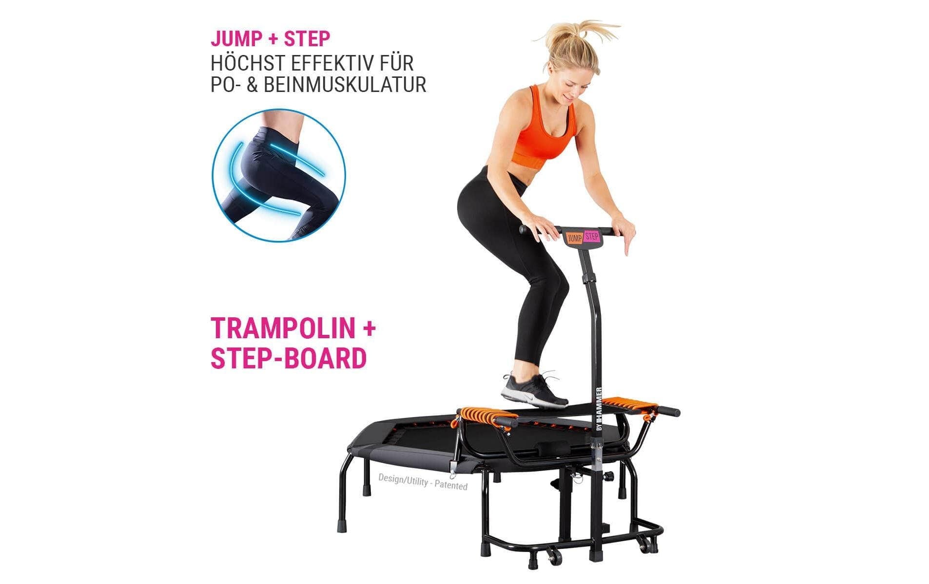 HAMMER Profi JumpStep Fitness-Trampolin – sechseckig – 133,0 × 139,0 × 139,0 cm – Belastbarkeit 150 kg
