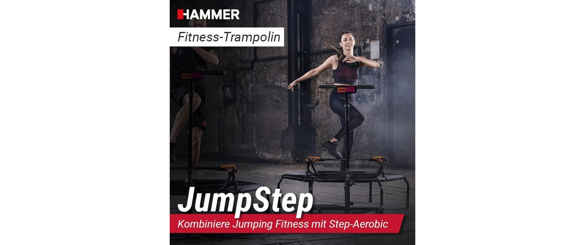 HAMMER Profi JumpStep Fitness-Trampolin – sechseckig – 133,0 × 139,0 × 139,0 cm – Belastbarkeit 150 kg