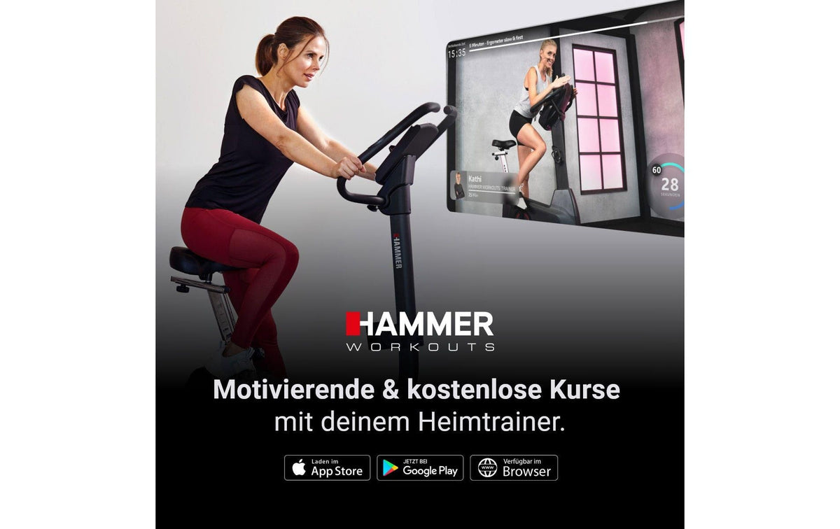 HAMMER Magnetischer Fahrradtrainer Cardio T3, Belastbarkeit 110 kg, Schwungmasse 6 kg – Schwarz