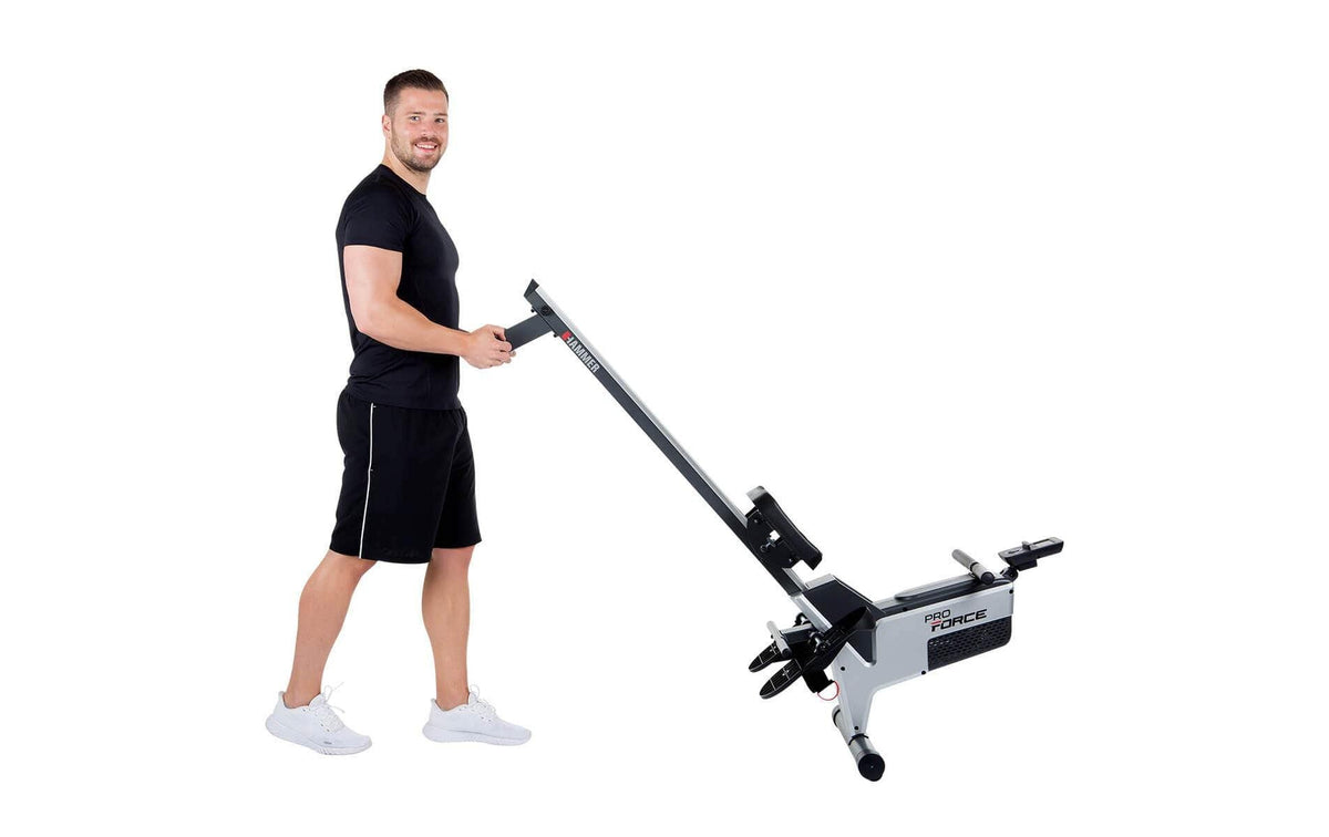HAMMER Rudergerät Pro Force II, Magnetwiderstand, 120 kg – Schwarz/Silber, Stahl