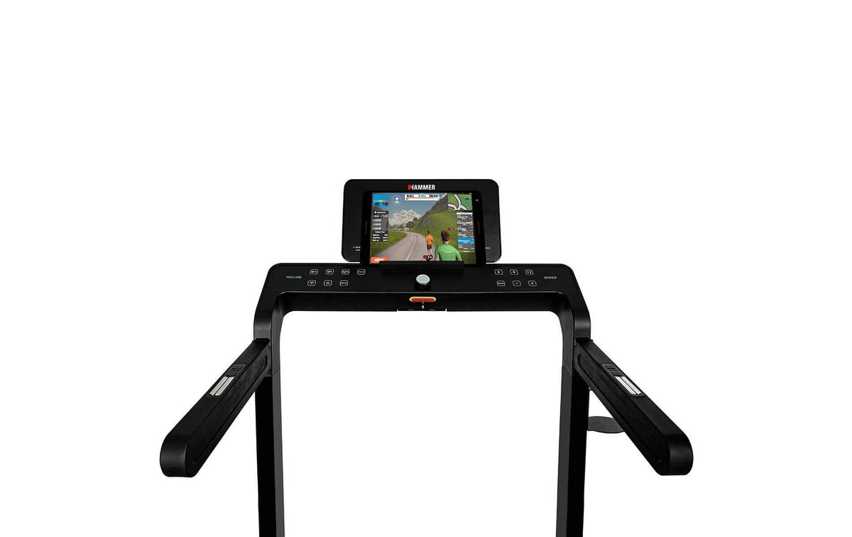 HAMMER Laufband, zusammenklappbar, Q.Vadis T3.0, 160 cm × 77 cm × 140 cm, Schwarz, 18 km/h, 130 kg
