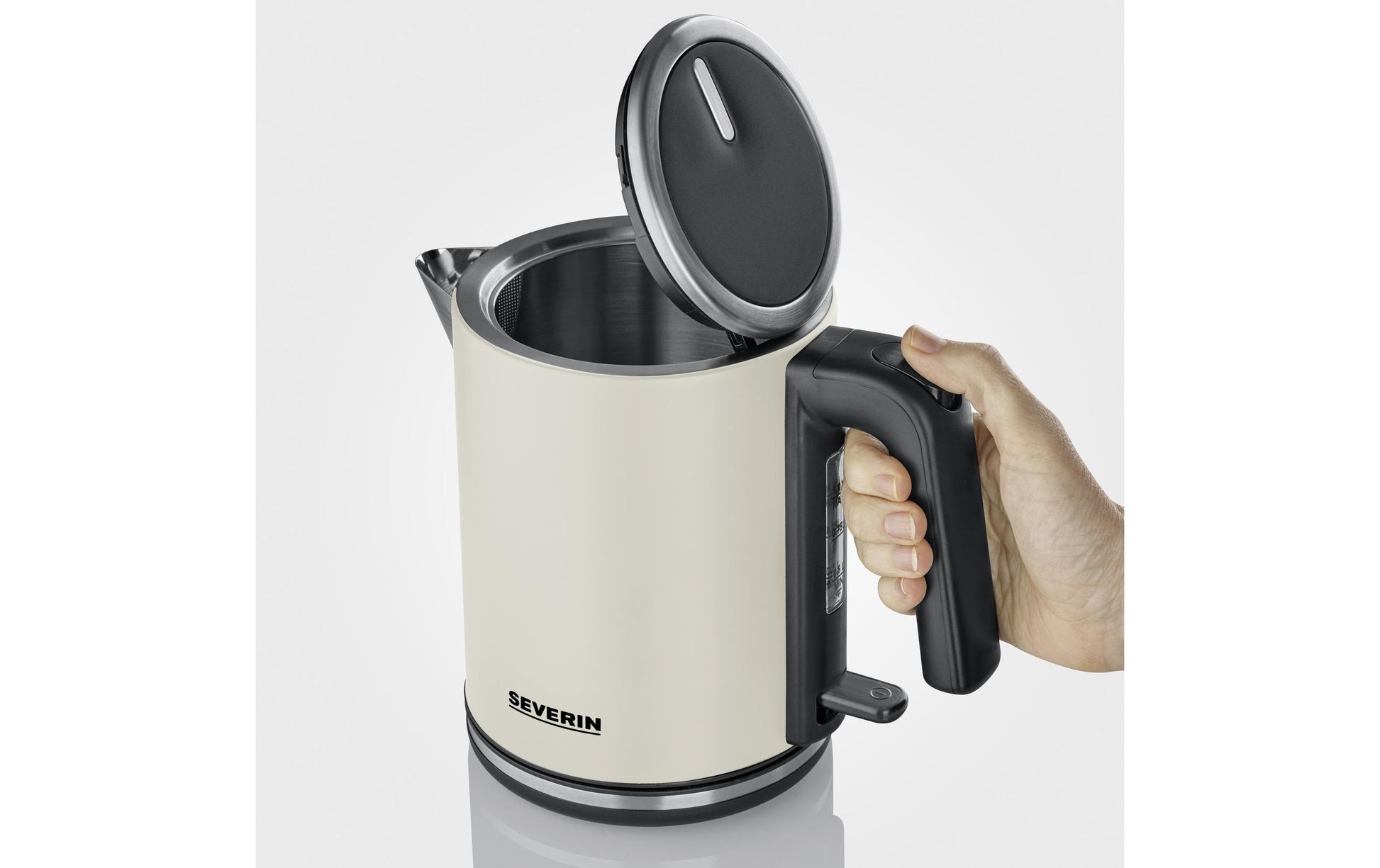 Severin Wasserkocher – 1 l, Edelstahl, Schwarz, WK9577