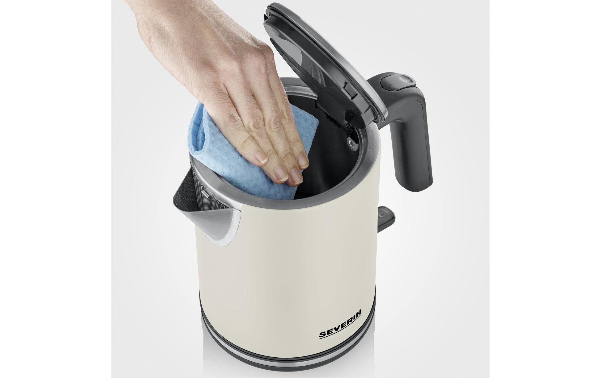 Severin Wasserkocher – 1 l, Edelstahl, Schwarz, WK9577