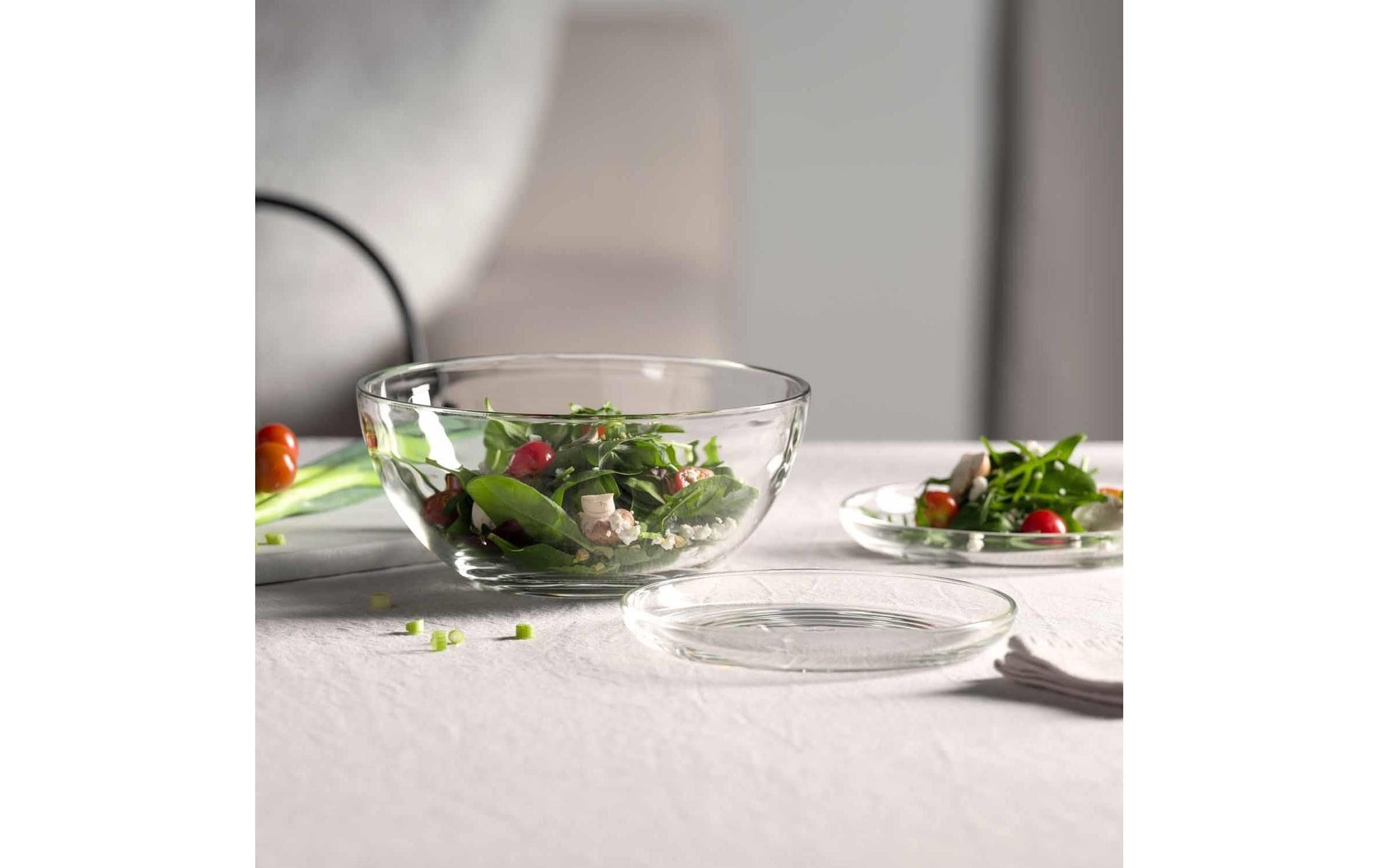 LEONARDO 066350 Teller – Kalk-Natron-Glas, transparent, Ø 22 cm, Höhe 12 cm, spülmaschinenfest, 1 Stück
