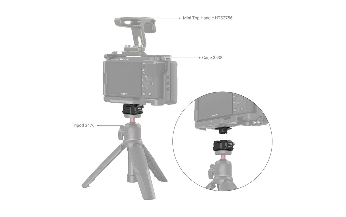 SmallRig 3513C Mini-QR-Platte mit Klemme – Drop-in HawkLock